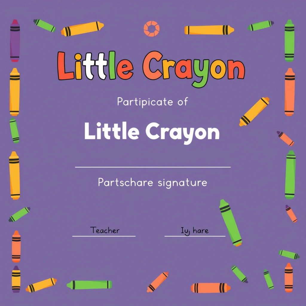 Certyfikat uczestnika — "Mała Kredka" - Szablony - Dzień Kredki